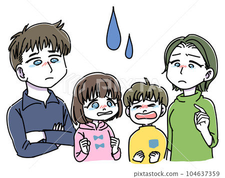 一家四口「悲傷」的各種表情 104637359