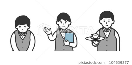 Illustration set of clerk in various poses 104639277