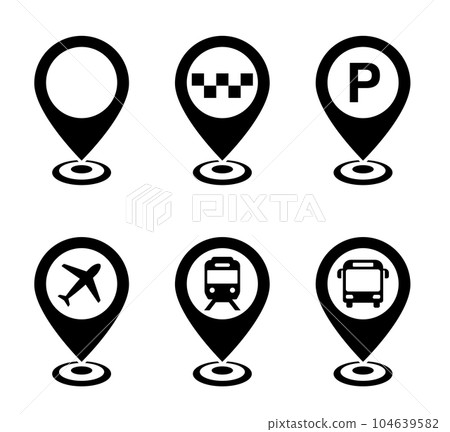Map pointers and vehicle icons 104639582