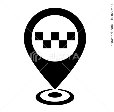 Map pointer and taxi icon Map pointer and taxi icon 104639584