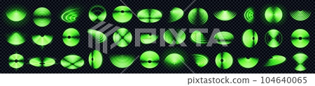 Realistic set of green radio wave signal signs 104640065