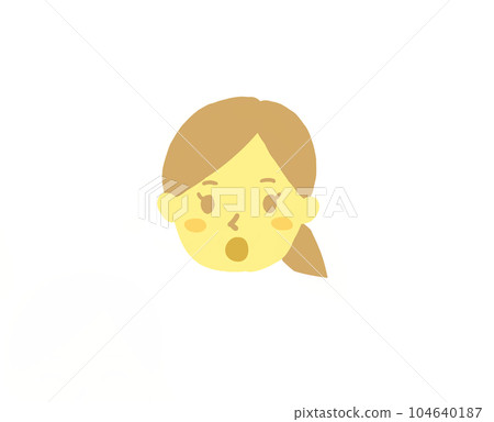 Surprised woman face expression illustration 104640187