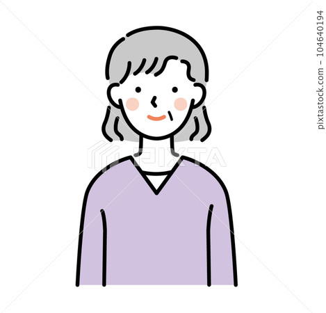 Illustration of a smiling senior woman 104640194