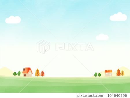 Autumn landscape and meadow Autumn landscape and meadow 104640596