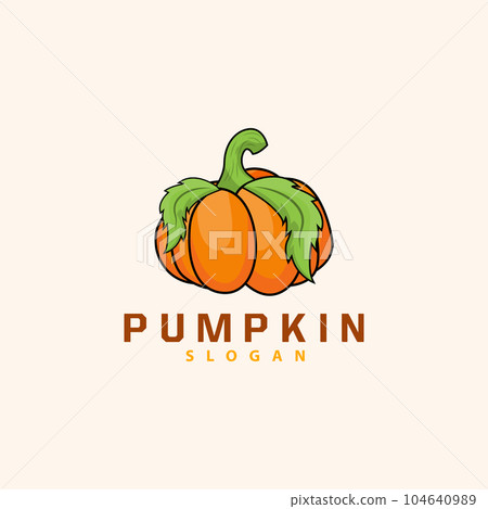 Pumpkin Logo, Pumpkin Vector, Healthy Vegetable Fruit Farmer, Premium Simple Hallowen Fruit Design, Brand Label Symbol Illustration Pumpkin Logo, Pumpkin Vector, Healthy Vegetable Fruit Farmer, Premium Simple Hallowen Fruit Design, Brand Label Symbol Illustration 104640989