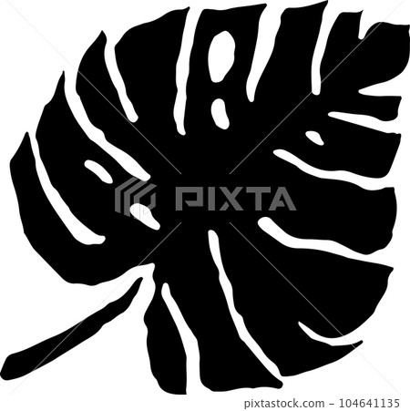 Artwork Brush Monstera Leaf Silhouette - Stock Illustration [104641135] -  PIXTA