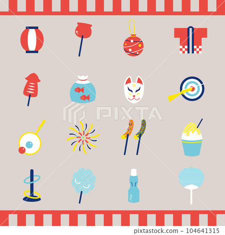 Summer festival icon set 104641315