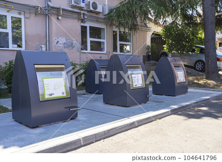 bins for separate waste collection in Koper, Slovenia 104641796