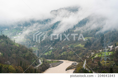 Mountain river in Adaja, Georgian region 104641843