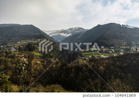 Little village in the Adjarian mountain region 104641869