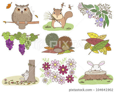 Autumn material C drawing paper Autumn material C drawing paper 104641902