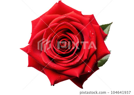 紅玫瑰鳥瞰圖,背景透明材質 紅玫瑰鳥瞰圖,背景透明材質 104641937