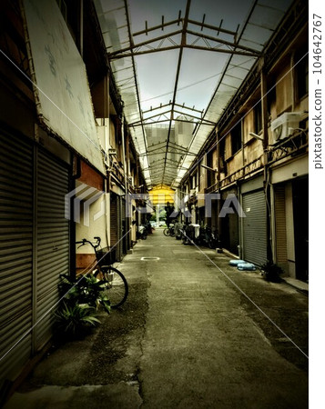 Shutter shopping street full of childhood memories Shutter shopping street full of childhood memories 104642767