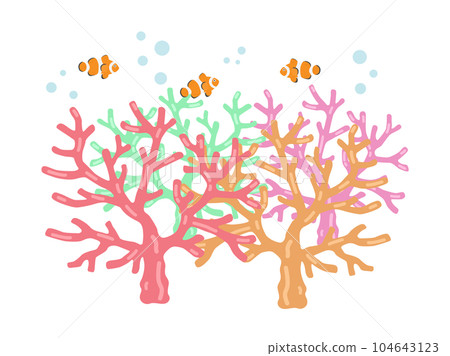 Clownfish and coral reef illustration Clownfish and coral reef illustration 104643123
