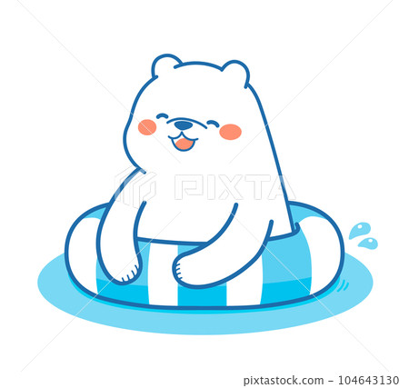 充氣北極熊插畫素材 104643130
