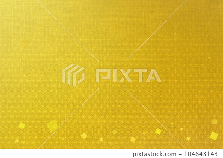 Traditional gold Japanese paper with gold leaf and Japanese pattern 104643143