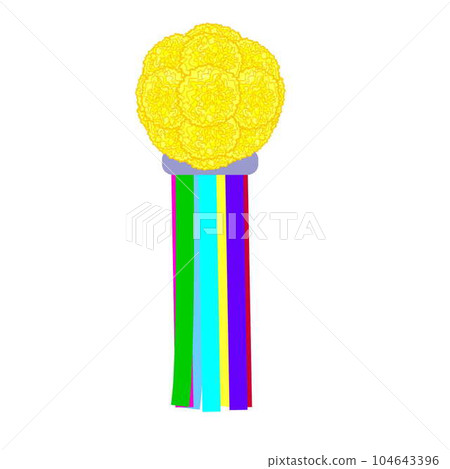 Tanabata decoration Kusudama windsock illustration yellow Tanabata decoration Kusudama windsock illustration yellow 104643396