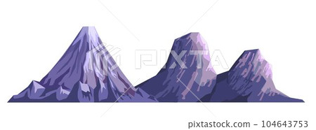 High mountains and rocks, nature scenery vector 104643753