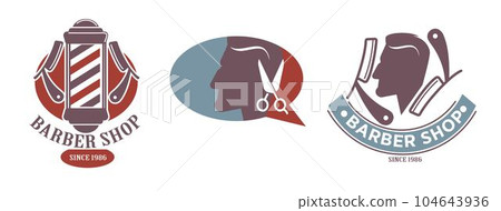 Men service, barbershop haircuts and shave vector Men service, barbershop haircuts and shave vector 104643936