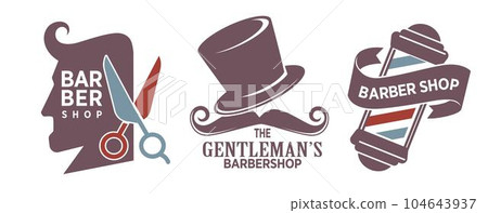 Gentlemen barbershop, care for men hairstyles 104643937