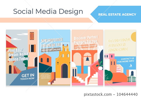 Network story design set for real estate agency 104644440