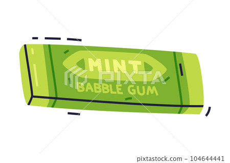 Mint Bubble Gum Package as Sweet Chewing Gum Vector Illustration 104644441