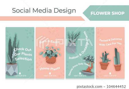 Social media story set for flower shop advertising 104644452