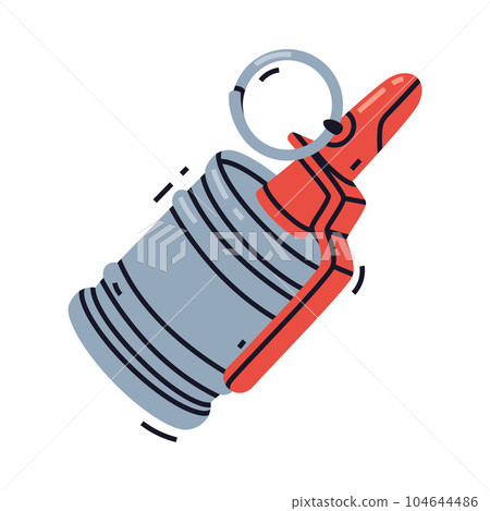 Grenade as Explosive Weapon Thrown by Hand Vector Illustration Grenade as Explosive Weapon Thrown by Hand Vector Illustration 104644486