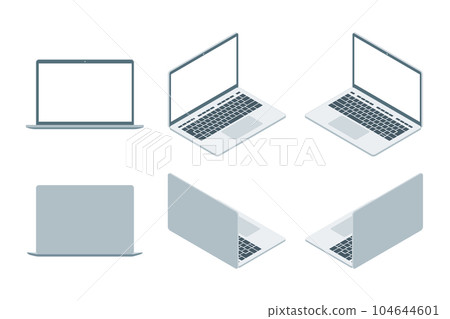 Laptop illustration icon set drawn by isometric projection Laptop illustration icon set drawn by isometric projection 104644601