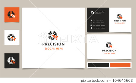 Precision logo design with editable slogan. Branding book and business card template. Precision logo design with editable slogan. Branding book and business card template. 104645608