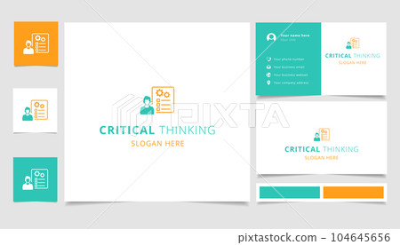 Critical thinking logo design with editable slogan. Branding book and business card template. 104645656
