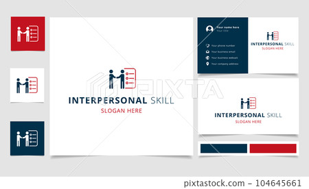 Interpersonal skill logo design with editable slogan. Branding book and business card template. 104645661