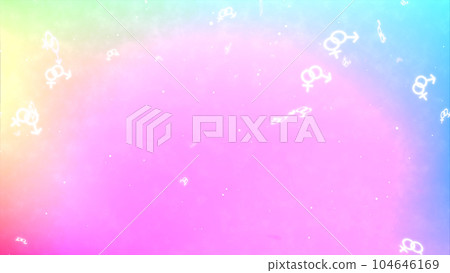 Diversity image, rainbow abstract background and male and female marks Diversity image, rainbow abstract background and male and female marks 104646169