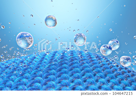 Close-up of fabric interlaced fiber with water drop. 104647215