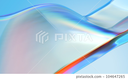 Transparent glossy glass ribbon. Curved wave in motion. Transparent glossy glass ribbon. Curved wave in motion. 104647265