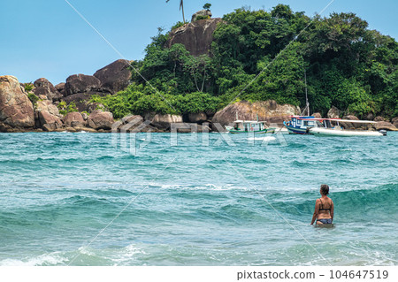 Aventureiro beach on Ilha Grande at Angra dos Reis, Rio de Janeiro, Brazil 104647519