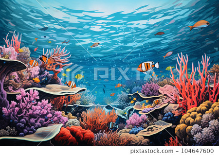 colorful sea world 104647600