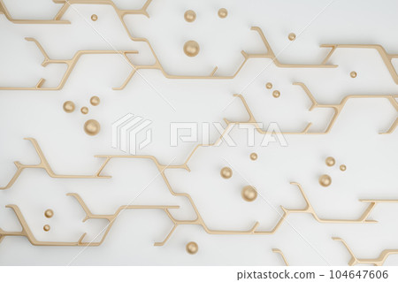 3D render illustration of golden abstract pattern 3D render illustration of golden abstract pattern 104647606