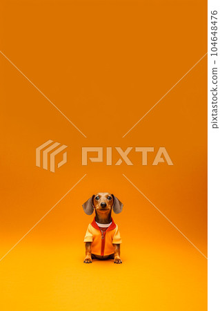 Cute dog of the Dachshund breed is posing Cute dog of the Dachshund breed is posing 104648476