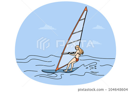 Woman in biking windsurfing 104648604