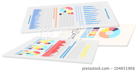Analyze statistical indicators, business data. Work with marketing research. Data analysis isometric 104651908