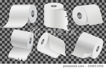 Toilet paper set. Special paper for wiping. Paper product is used for sanitary and hygienic purposes Toilet paper set. Special paper for wiping. Paper product is used for sanitary and hygienic purposes 104651956