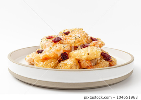Creamy shrimp on a white background Creamy shrimp on a white background 104651968