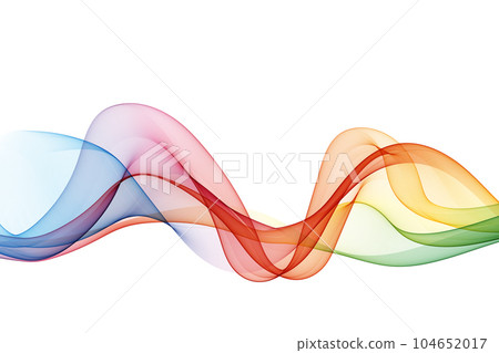 Spectrum wave color. Abstract transparent flow of wavy colored lines. 104652017