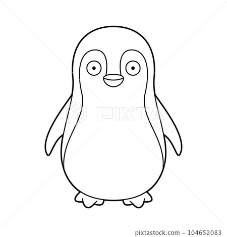 Easy coloring cartoon vector illustration of a penguin Easy coloring cartoon vector illustration of a penguin 104652083