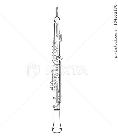 Easy coloring cartoon vector illustration of an oboe isolated on white background Easy coloring cartoon vector illustration of an oboe isolated on white background 104652170