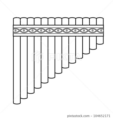 Easy coloring cartoon vector illustration of a panpipe isolated on white background Easy coloring cartoon vector illustration of a panpipe isolated on white background 104652171