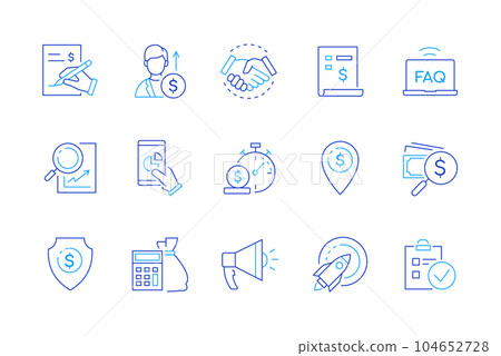Business and Finance - set of modern line design style icons Business and Finance - set of modern line design style icons 104652728