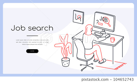 Job search - modern colorful line design style banner Job search - modern colorful line design style banner 104652743