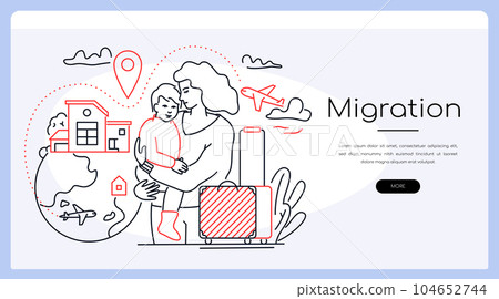 Migration - modern colorful line design style banner Migration - modern colorful line design style banner 104652744